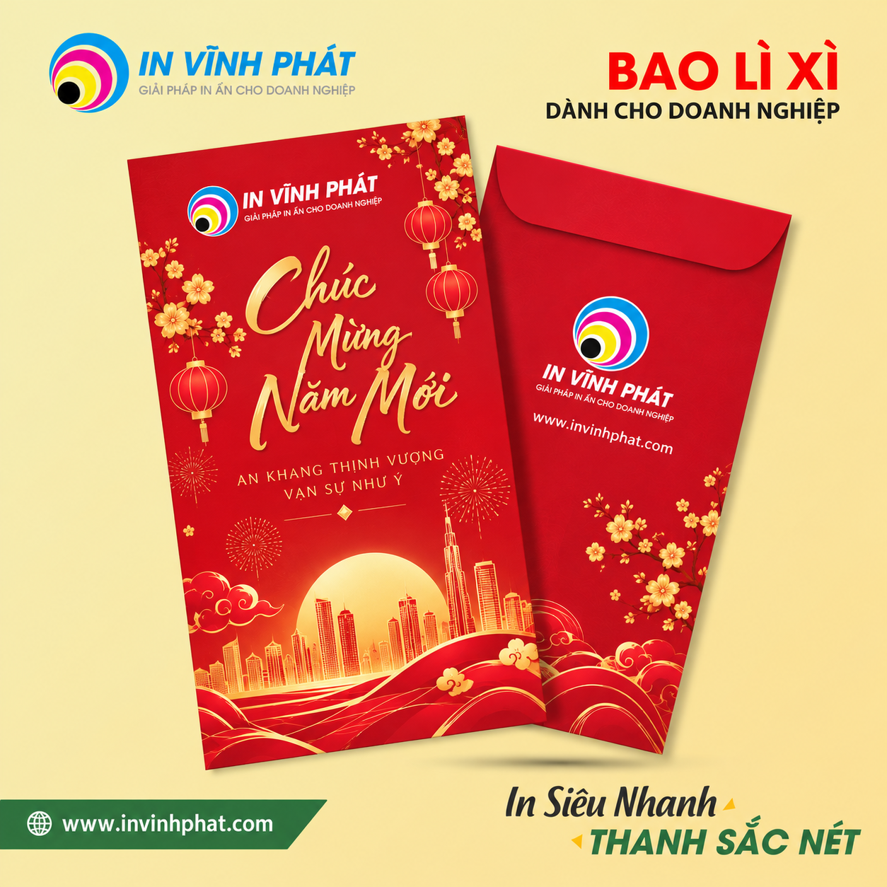 In bao lì xì Vĩnh Phát dành cho doanh nghiệp