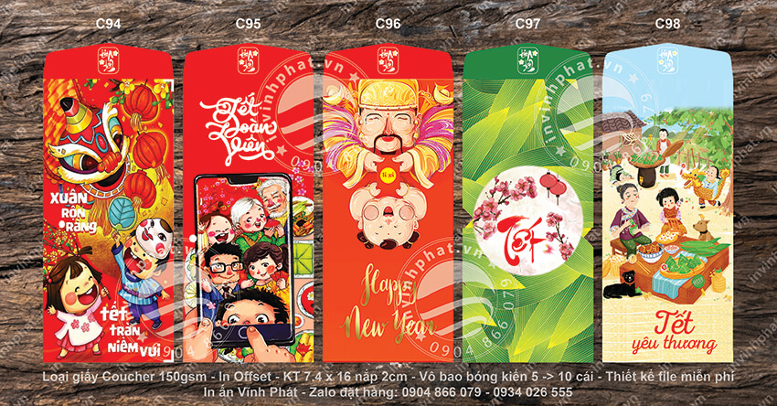 【Báo Giá】In bao lì xì giá rẻ - Thiết kế trọn gói (Sửa file không giới hạn)
