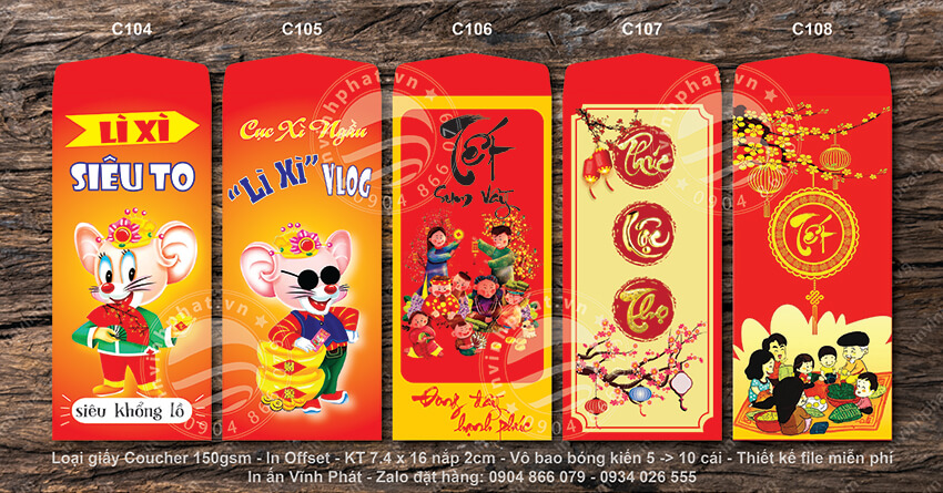 【Báo Giá】In bao lì xì giá rẻ - Thiết kế trọn gói (Sửa file không giới hạn)