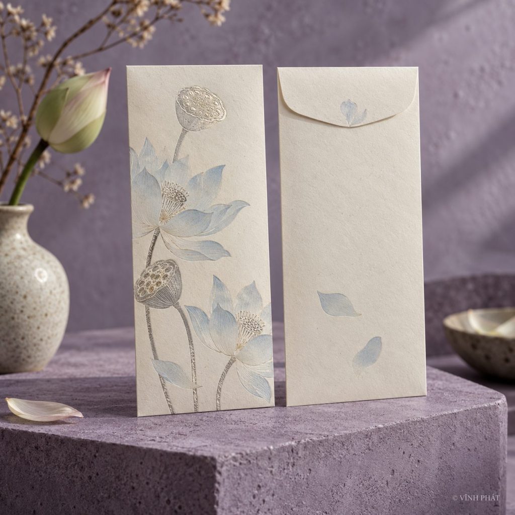 Ảnh minh họa vĩnh phát: lì xì cao cấp, đẳng cấp khác biệt; thiết kế giấy và ép kim có bản quyền Vĩnh Phát