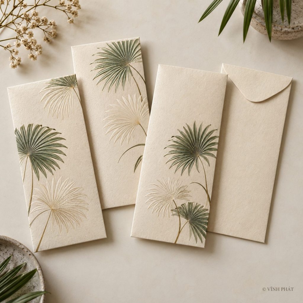 Ảnh minh họa vĩnh phát: lì xì vĩnh phát - biểu tượng của thịnh vượng; thiết kế giấy và ép kim có bản quyền Vĩnh Phát