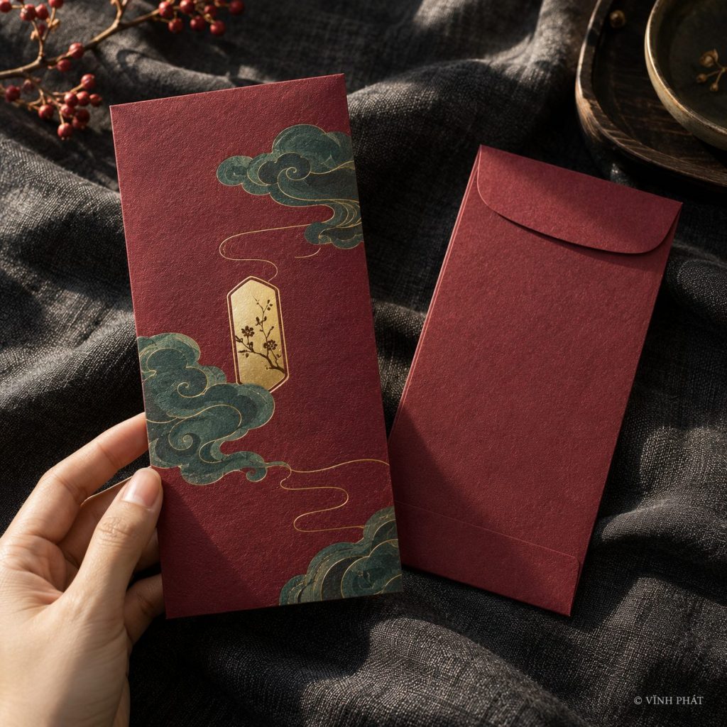 Ảnh minh họa vĩnh phát: lì xì độc lạ, không đụng hàng; thiết kế giấy và ép kim có bản quyền Vĩnh Phát