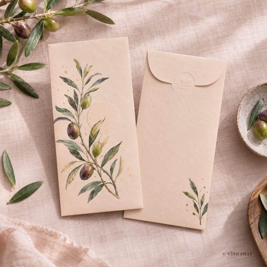 Ảnh minh họa vĩnh phát: đồng hành cùng bạn tạo nên những bộ lì xì độc đáo; thiết kế giấy và ép kim có bản quyền Vĩnh Phát