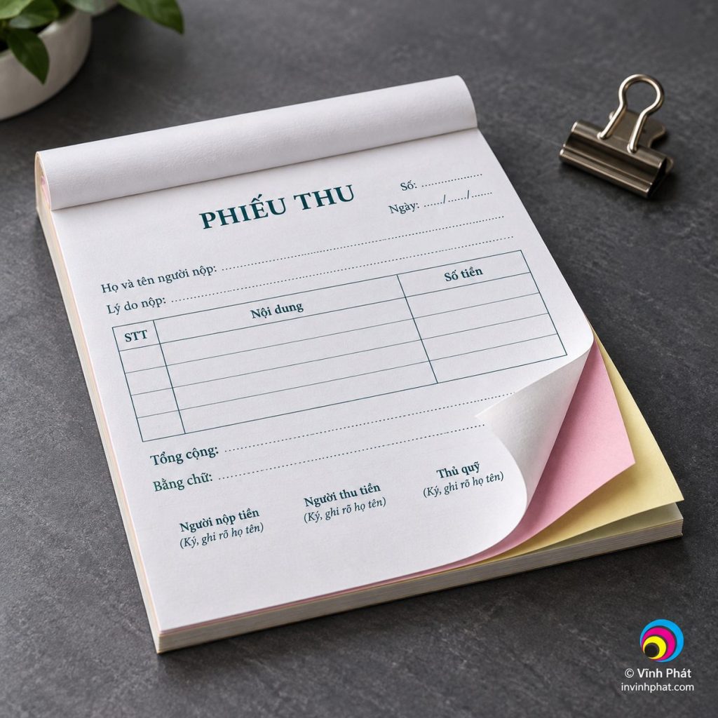 Biểu mẫu ba liên — bản quyền ảnh Vĩnh Phát