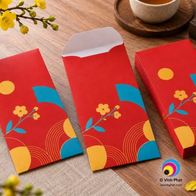 Chi tiết in bao lì xì logo doanh nghiệp