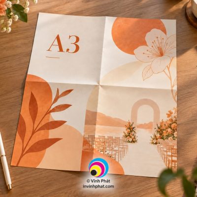 Chi tiết in brochure A3 gấp tư