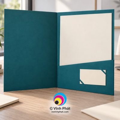 Mẫu in folder A4 có khe cài danh thiếp