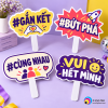 Mẫu in hashtag cầm tay sự kiện với logo bản quyền Vĩnh Phát ở góc ảnh