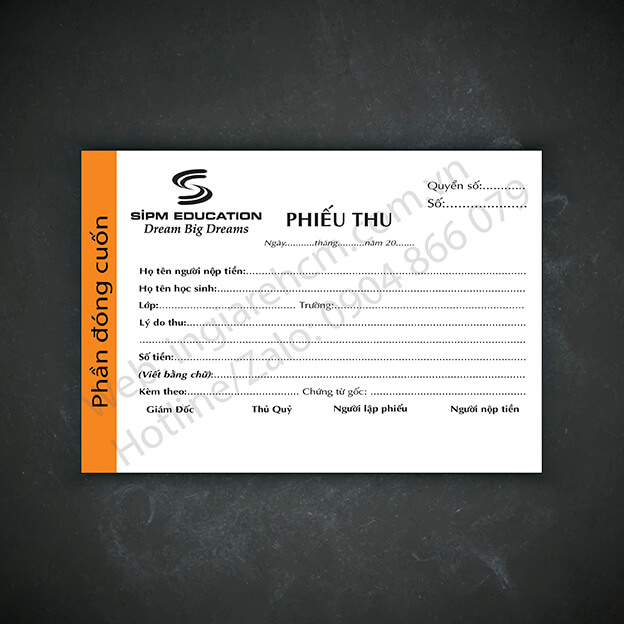 In phiếu thu Quận 3, Quận 10 ở TPHCM giá siêu tốt – Công ty Vĩnh Phát