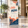 Mẫu in standee cuốn nhôm với logo bản quyền Vĩnh Phát ở góc ảnh