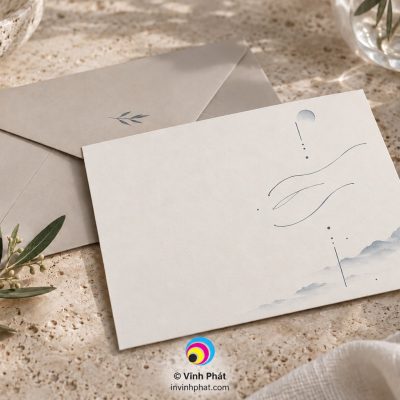Mẫu in thiệp cưới tối giản