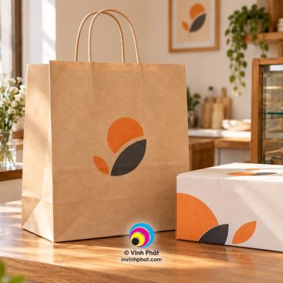 Mẫu in túi giấy kraft đựng hộp bánh