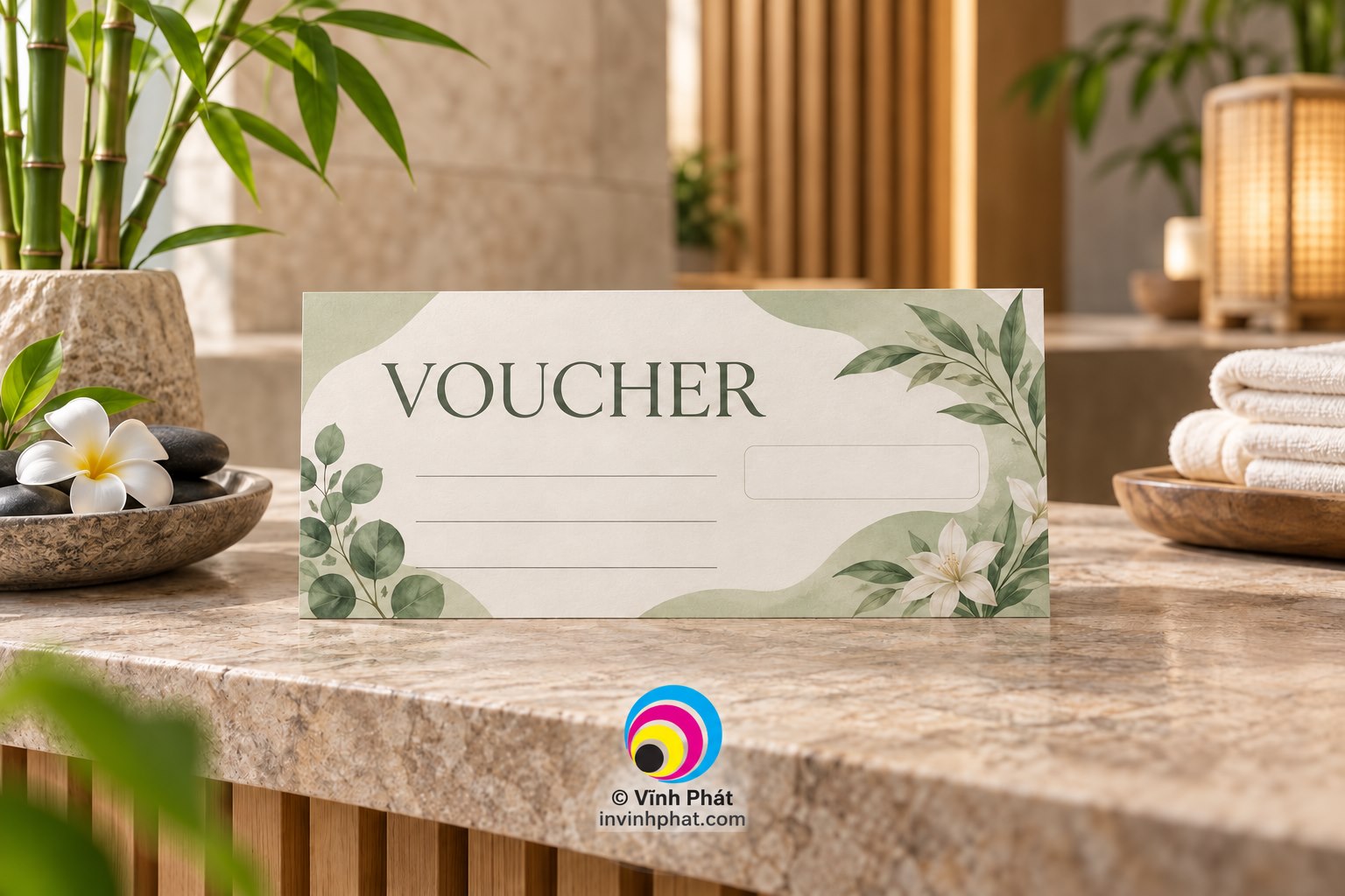 Mẫu in voucher spa trong bối cảnh sử dụng