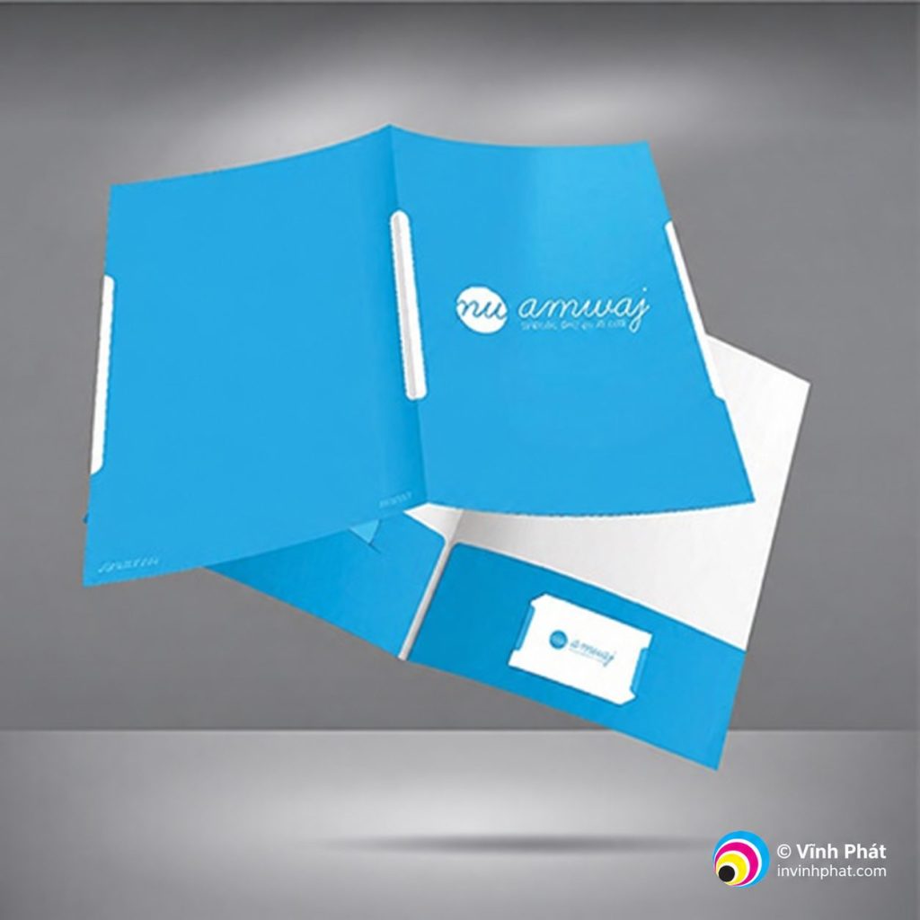 Folder kẹp hồ sơ xanh — bản quyền ảnh Vĩnh Phát