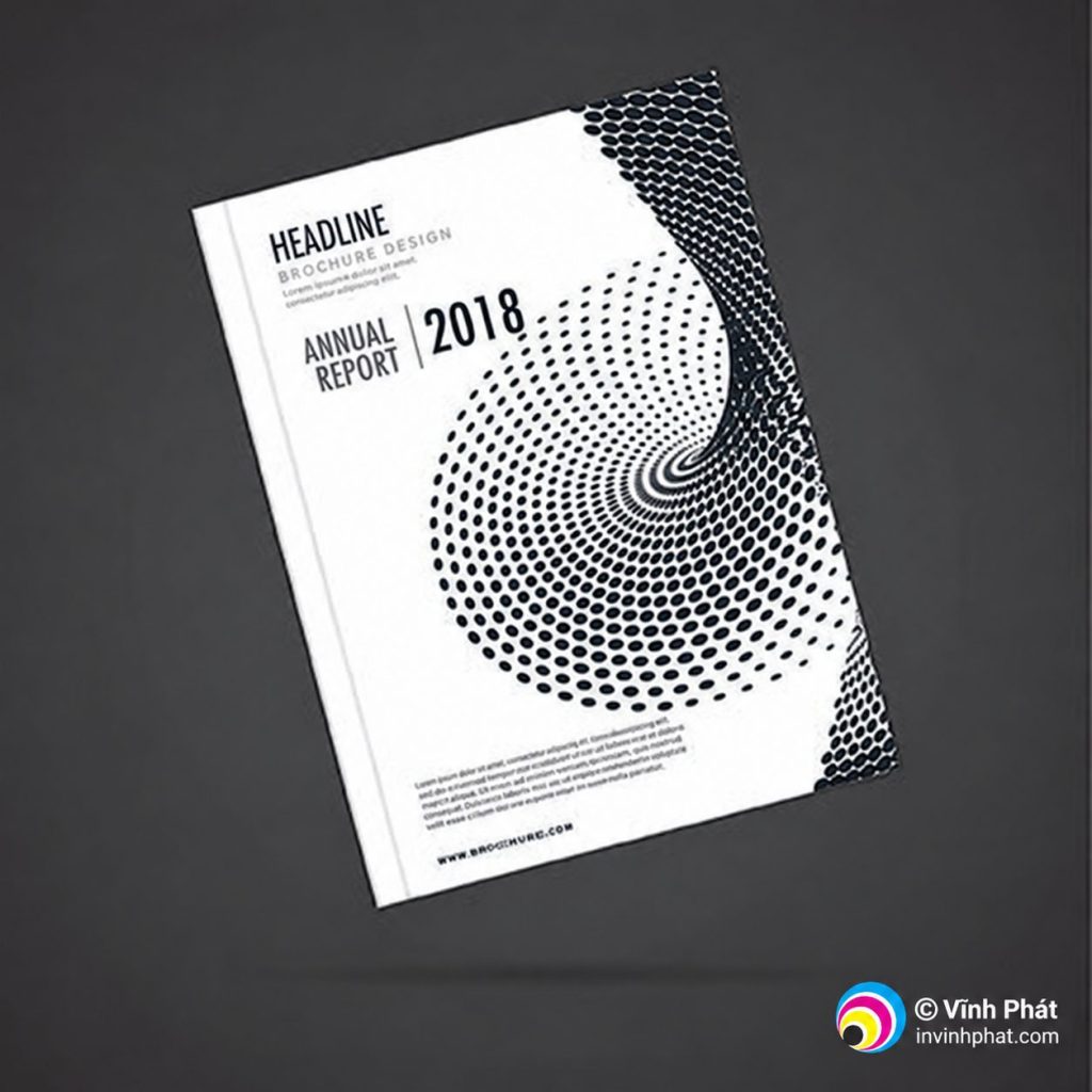 Catalogue thiết kế đen trắng — bản quyền ảnh Vĩnh Phát