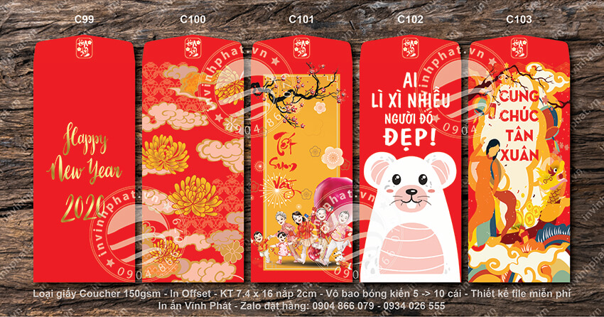Mẫu bao lì xì Tết 2022