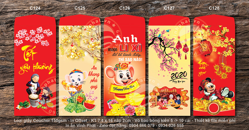 Mẫu bao lì xì Tết 2022