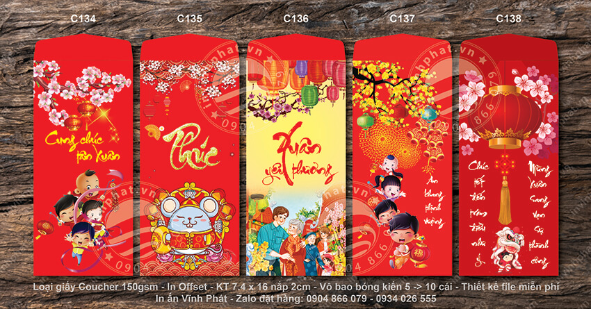 Mẫu bao lì xì Tết 2022
