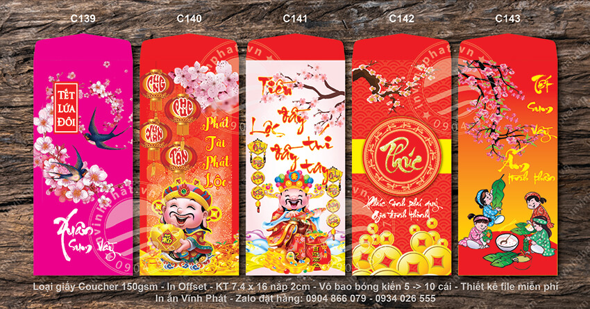 Mẫu bao lì xì Tết 2022