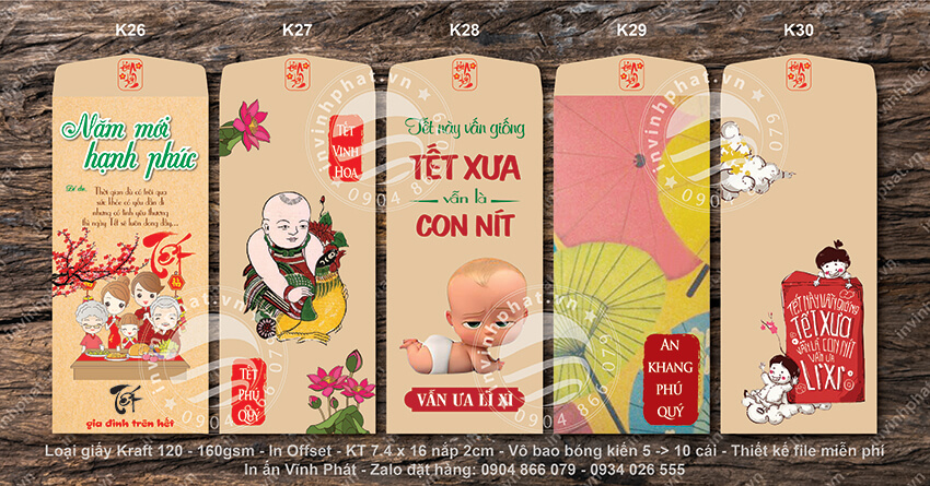 Mẫu bao lì xì Tết 2022