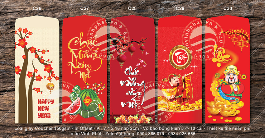 Mẫu bao lì xì Tết 2022