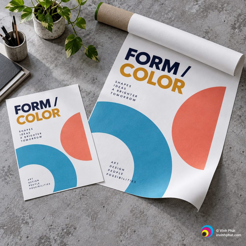 Poster cuộn và tờ phẳng — bản quyền ảnh Vĩnh Phát